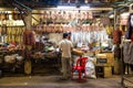 Image of a Khmer rural open market in Cambodia. Dried food at night market. Royalty Free Stock Photo