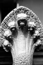 Image of details in the King palace of Cambodia. Detail of the architecture. Naga sculpture. Sacred snake with many heads.