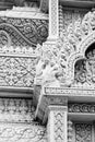 Image of details in the King palace of Cambodia. Detail of the architecture. Naga sculpture. Sacred snake with many heads.