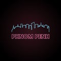 Phnom penh skyline neon style