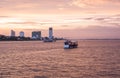 Phnom Penh Sunset Cruise in Cambodia Royalty Free Stock Photo