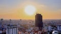 Phnom Penh Sunset overview from tower