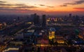 Phnompenh capital of Cambodia on the sunset with beautiful landscape by drone