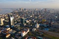 Phnompenh capital of Cambodia on the sunset with beautiful landscape by drone