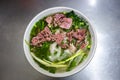 Pho Bo, famous Vietnamese soup noodle dish in Vietnam Royalty Free Stock Photo