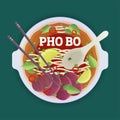 Pho Bo tradidion vietnamese soup. Royalty Free Stock Photo