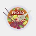 Pho Bo tradidion vietnamese soup.