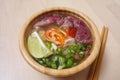 Pho Bo-Vietnamese beef and fresh vegetable Soup Royalty Free Stock Photo