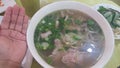 Pho bowl bigger than palm