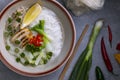 pho soup with chicken meat and vegetables Royalty Free Stock Photo