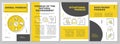 Phobia categories yellow brochure template Royalty Free Stock Photo