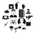 Phobia symbols icons set, simple style