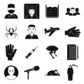 Phobia symbols icons set, simple style