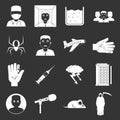 Phobia symbols icons set grey vector Royalty Free Stock Photo