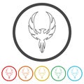 Phoenix animal design logo. Set icons in color circle buttons Royalty Free Stock Photo