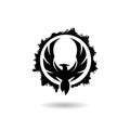 Phoenix animal design logo with shadow Royalty Free Stock Photo