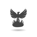 Phoenix animal design logo with shadow Royalty Free Stock Photo