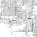Phoenix Arizona City Monochrome Black and White Minimalist Street Road Aesthetic Decoration Map