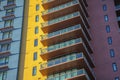 Phoenix, Arizona- Residential building with painted yellow, blue, and red wall exterior