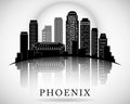 Phoenix, Arizona skyline. Detailed vector silhouette Royalty Free Stock Photo