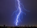 Phoenix Arizona skyline lightning strike