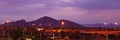 Phoenix, Arizona, USA cityscape at night with famous Camelback Mountain. Royalty Free Stock Photo