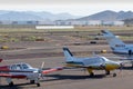 Phoenix, Arizona / USA - 04 10 2021 : Early Sunday morning activity at Deer Valley Airport, one of the busiest airports for