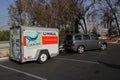 U-Haul truck parked in roadside stop off highway