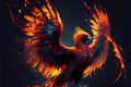 Phoenix, bird made of fire Royalty Free Stock Photo