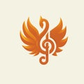 Phoenix bird with musical notes vector illustration