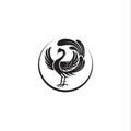 Phoenix bird silhouettes. Vector illustration isolated on white background. Royalty Free Stock Photo