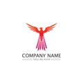 phoenix bird symbol and logo design vector illustration Royalty Free Stock Photo
