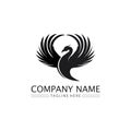 phoenix bird symbol and logo design vector illustration Royalty Free Stock Photo