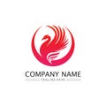 phoenix bird symbol and logo design vector illustration Royalty Free Stock Photo