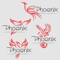 Phoenix Birds, flames birds Royalty Free Stock Photo