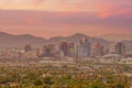 Phoenix city downtown skyline cityscape of Arizona in USA