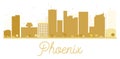 Phoenix City skyline golden silhouette.