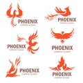 Phoenix company slogan flat set