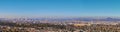 Phoenix Downtown from South Mountain Park and Preserve, Pima Canyon Hiking Trail, Phoenix, Southern Arizona desert. Royalty Free Stock Photo