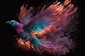 Phoenix Fantastic Bird with Vibrant Colors of the Feathers and majestic look. Ai generated
