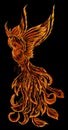 Phoenix Fire bird illustration and character design.Hand drawn Phoenix tattoo Royalty Free Stock Photo