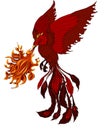 Phoenix Fire bird illustration and character design.Hand drawn Phoenix tattoo