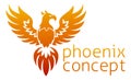 Phoenix Fire Bird Rising Wings Spread Eagle Royalty Free Stock Photo