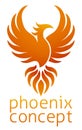 Phoenix Fire Bird Rising Wings Spread Eagle Royalty Free Stock Photo