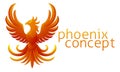 Phoenix Fire Bird Rising Wings Spread Eagle Royalty Free Stock Photo