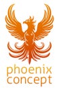 Phoenix Fire Bird Rising Wings Spread Eagle Royalty Free Stock Photo