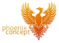 Phoenix Fire Bird Rising Wings Spread Eagle Royalty Free Stock Photo
