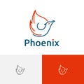 Phoenix Fire Flame Bird Abstract Line Logo Template