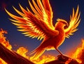 Phoenix in fire, generative ai Royalty Free Stock Photo