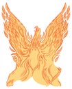Phoenix or Firebird Rising Vector Clip Art